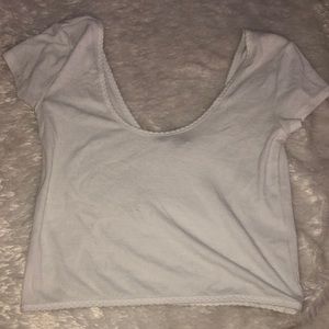 White cropped shirt